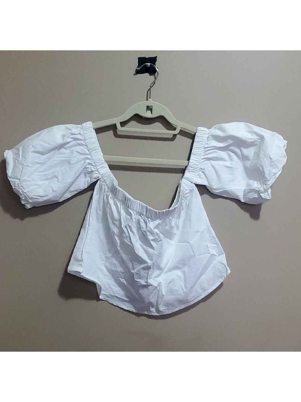Revamped  White Puff Sleeve Blouse Size Small